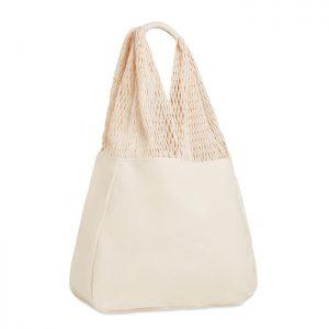 Cotton and mesh beach bag