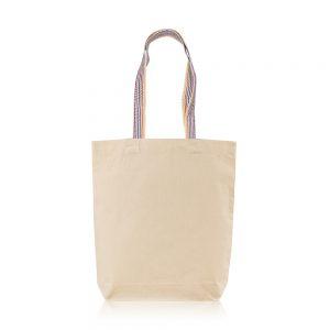Cotton tote bag with colour handles