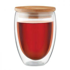 Glass cup with bamboo lid
