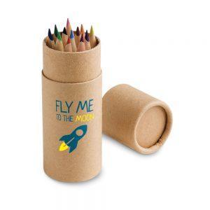 Tubo de cartón con 24 lápices de colores