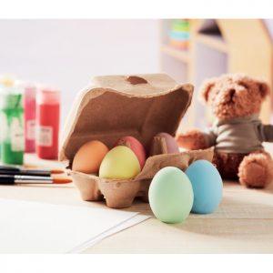 Egg box with 6 chalk eggs