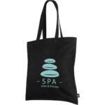 Bolsa cuadrada de algodón reciclado 300 gr negra